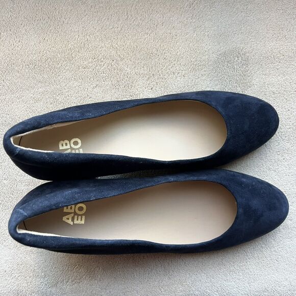 ABEO Tempo Navy Blue Suede Block Heel Classic Pumps Minimalist Women’s 9 - Picture 8 of 15